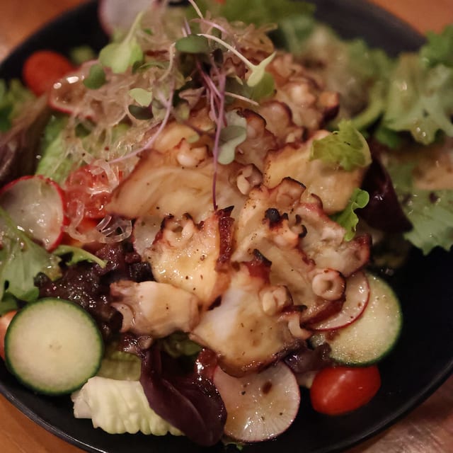 Grilled yuzu octopus salad.
